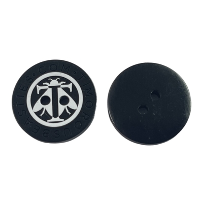 Os botões impressos de seda da resina plástica gravaram o furo de Logo Blouses Coat Button Four em 32L para a roupa