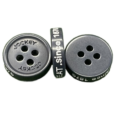botões colorindo do giz de Logo Round Plastic Buttons Engraved Front Logo Four Hole Little Rim do lado 0.15g