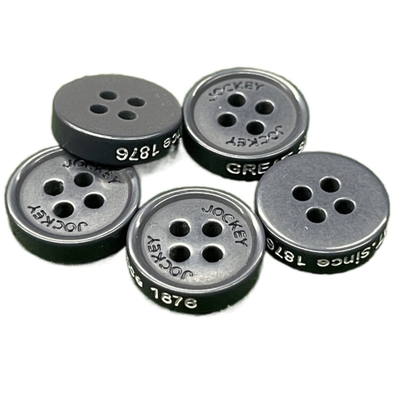 botões colorindo do giz de Logo Round Plastic Buttons Engraved Front Logo Four Hole Little Rim do lado 0.15g