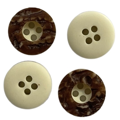 Furo de Shell Buttons With Concave Central quatro da falsificação do poliéster em 18L para a costura da camisa