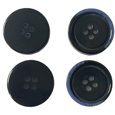 Costurando botões plásticos da resina de Diy com furo de Rim Chalk Back In 32L 4 do azul de metade do chifre do falso