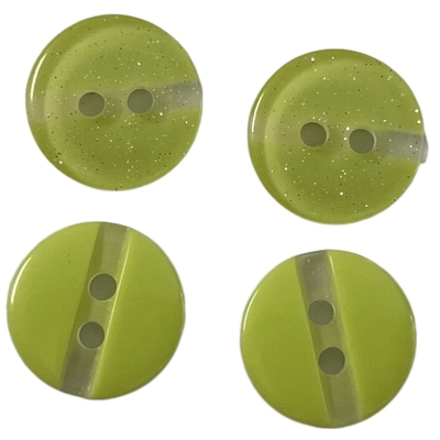 Botões de camisa plásticos do furo do efeito dois do brilho com o entalhe da parte inferior do giz em 22L