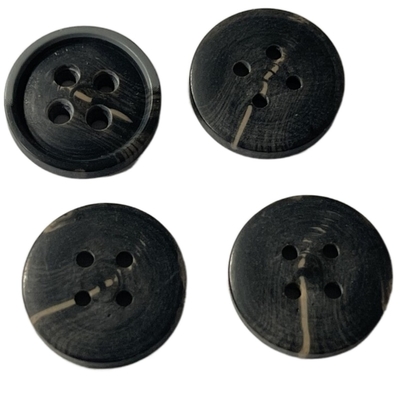 vestuário do revestimento de 15mm quatro botões de chifre do falso do furo com borda