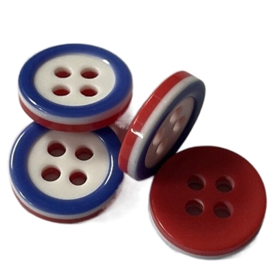 Botões da resina de Diy de 3 camadas com uso azul de Rim In 18L na camisa dos homens