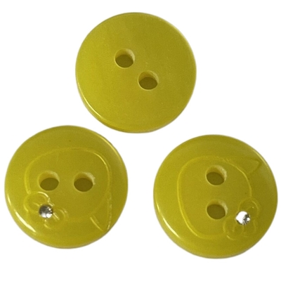 Cor amarela Diy de Crystal Buttons 18L do falso da camisa da resina para costurar a camisa