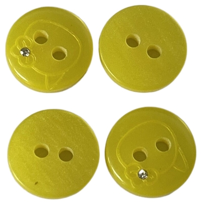 Cor amarela Diy de Crystal Buttons 18L do falso da camisa da resina para costurar a camisa