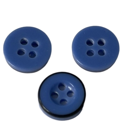 A resina plástica de 4 furos abotoa a cor de 11mm Bule com Rim Use For Sewing preto