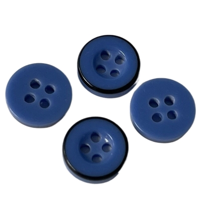 A resina plástica de 4 furos abotoa a cor de 11mm Bule com Rim Use For Sewing preto