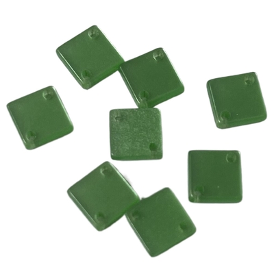 Resina extravagante 2-Holes dos botões quadrados feitos sob encomenda da cor verde no uso de 6*6mm para Diy